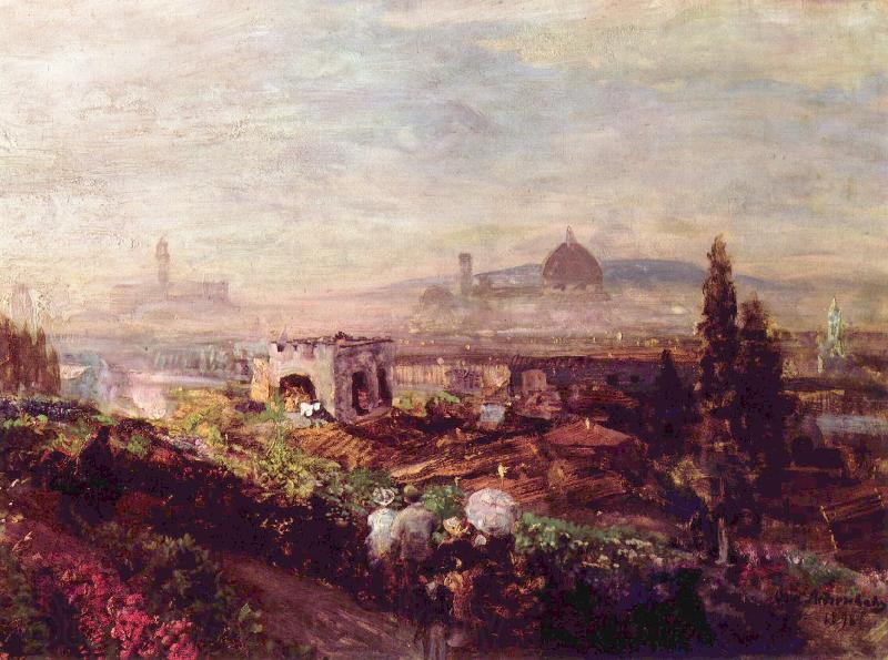 Oswald achenbach View over Florence Spain oil painting art